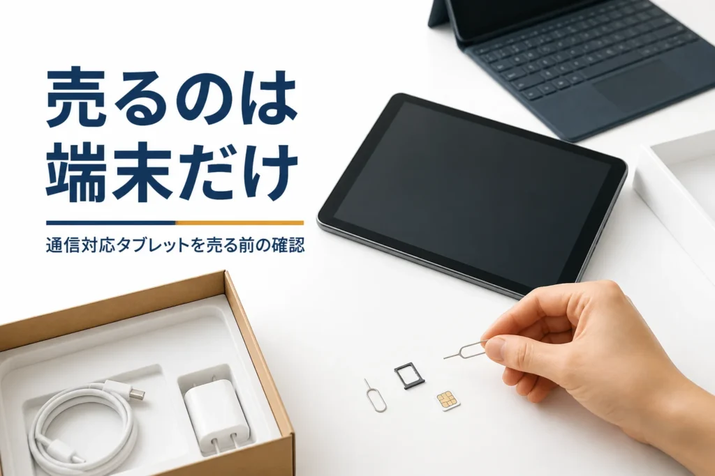 タブレットからSIMカードを取り出す手元
