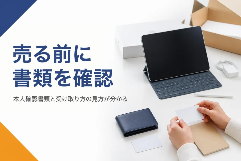 タブレットと身分証と財布が並んだテーブル