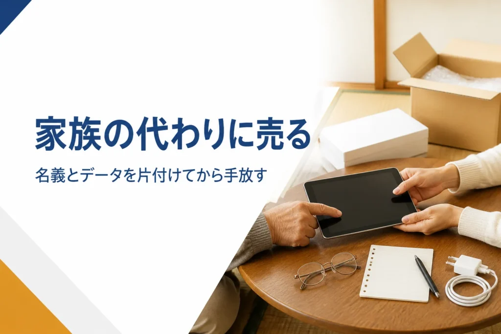 家族と一緒に準備するタブレット