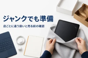 画面にひびの入ったタブレットと症状メモ